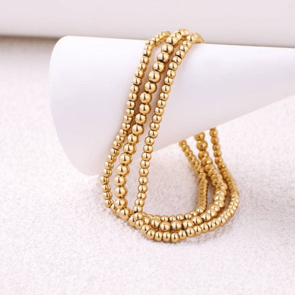 433 Beaded Bracelet Stacking Set: 18k Gold Plated / 6.5"