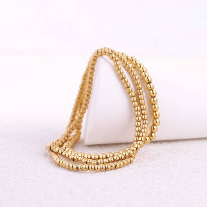 433 Beaded Bracelet Stacking Set: 18k Gold Plated / 6.5"