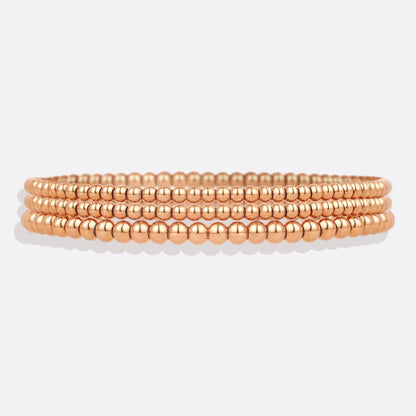 433 Beaded Bracelet Stacking Set: 18k Gold Plated / 6.5"