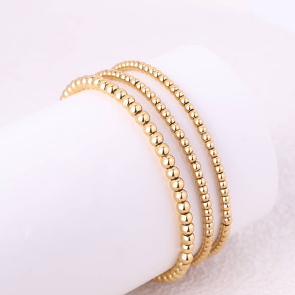 433 Beaded Bracelet Stacking Set: 18k Gold Plated / 6.5"