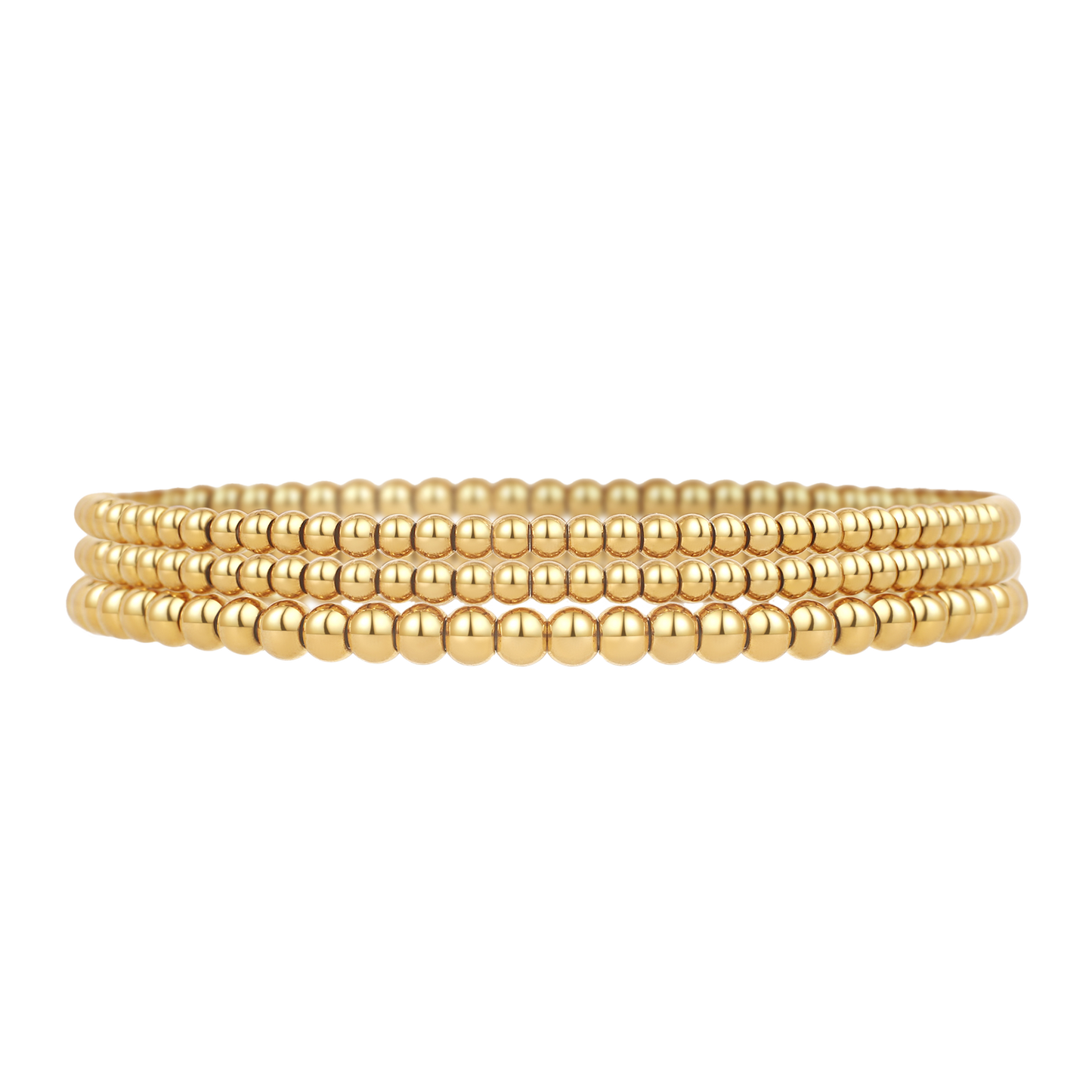 433 Beaded Bracelet Stacking Set: 18k Gold Plated / 6.5"